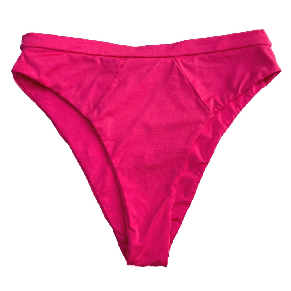Beach Bunny High Leg Bikini Swim Bottom Hot Pink Smooth Skimpy Size Estimate XS